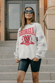 GEORGIA BULLDOGS ALLSTAR EMBELLISHED SLEEVE CREWNECK PULLOVER BY MADI PREWETT TROUTT
