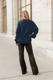 TEAM USA GLORIOUS HORIZONS EMBELLISHED SLEEVE CREWNECK PULLOVER