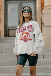 VIRGINIA TECH HOKIES ALLSTAR EMBELLISHED SLEEVE CREWNECK PULLOVER BY MADI PREWETT TROUTT