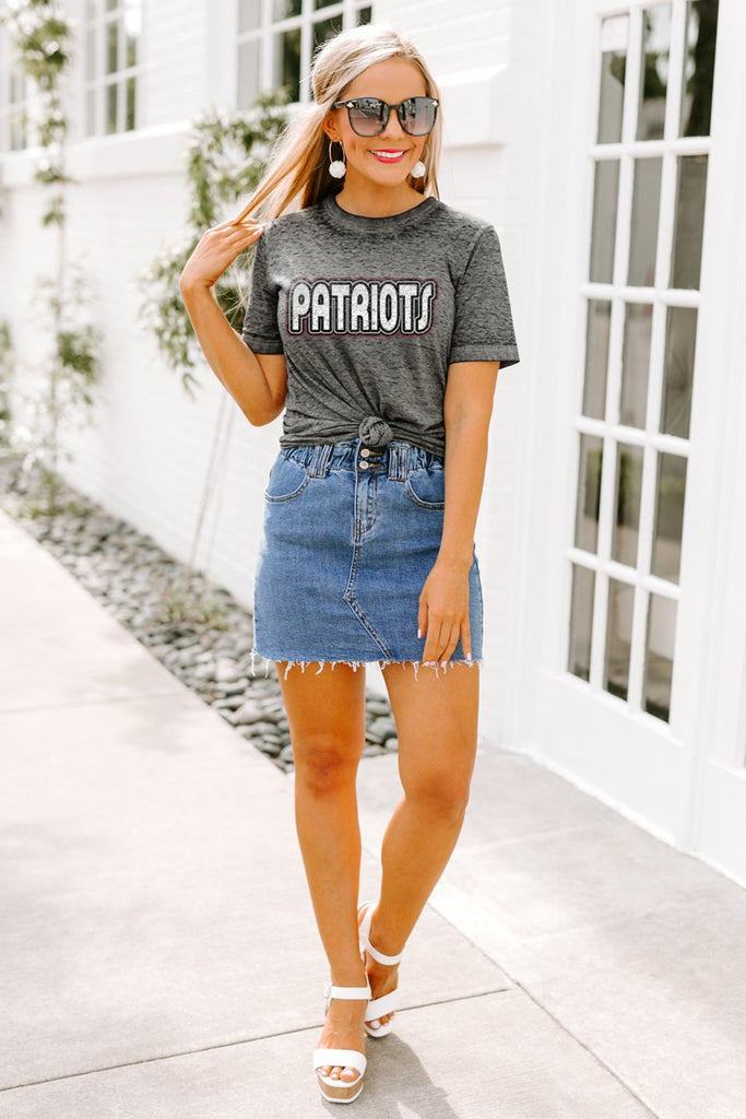 The Patriots  "On Repeat" Acid Wash Boyfriend Tee - Shop The Soho