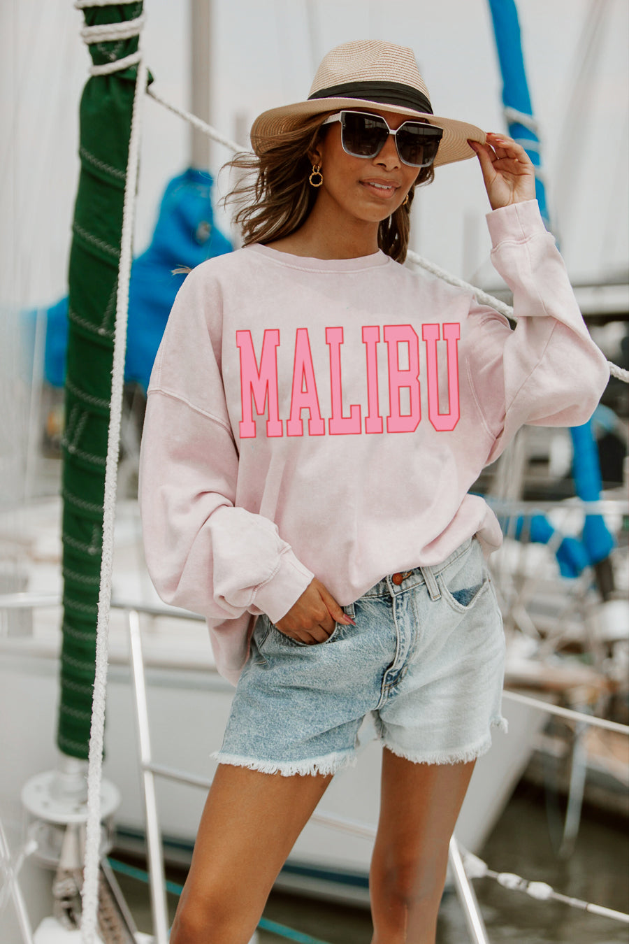 MALIBU IS PARADISE VINTAGE OVERSIZED SWEATSHIRT
