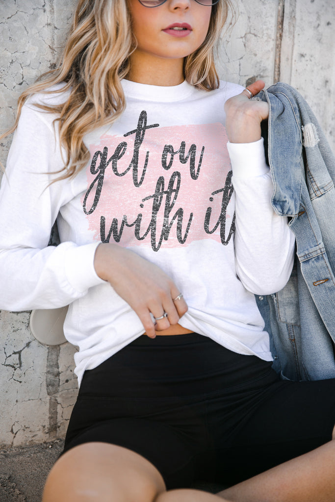 The "Get On With It" Luxe Boyfriend Long Sleeve Tee - Gameday Couture