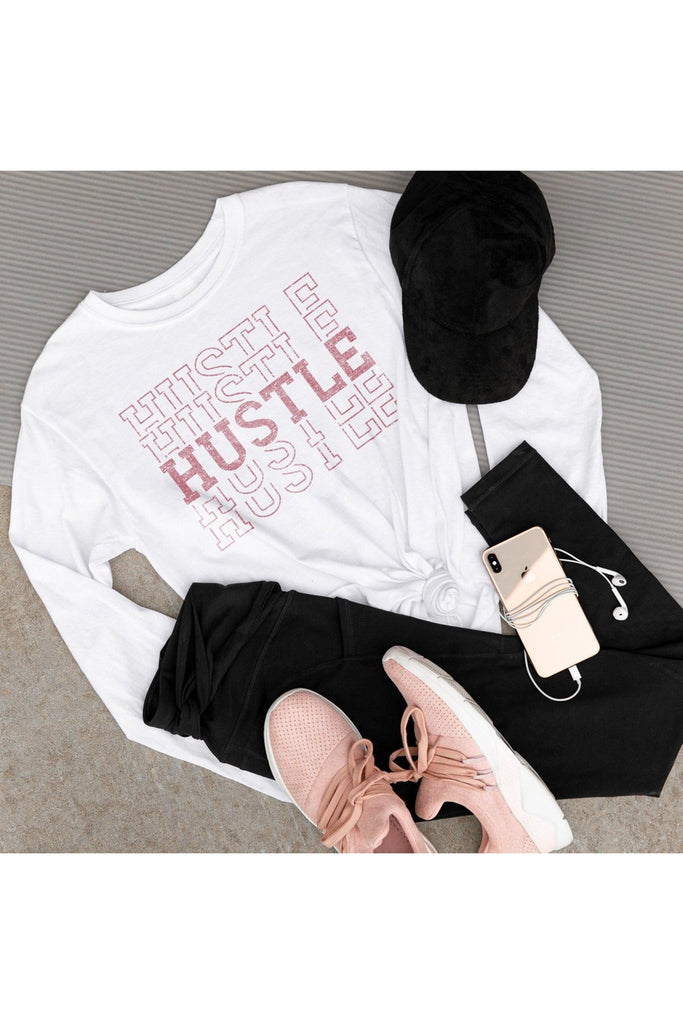 The "Hustle For The Muscle" Luxe Boyfriend Long Sleeve Tee - Gameday Couture
