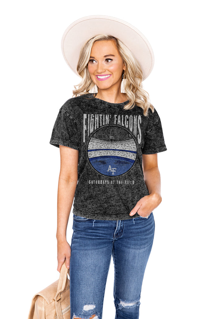 AIR FORCE FALCONS STADIUM LIGHTS MINERAL WASH CROPPED TEE (6555644526688)