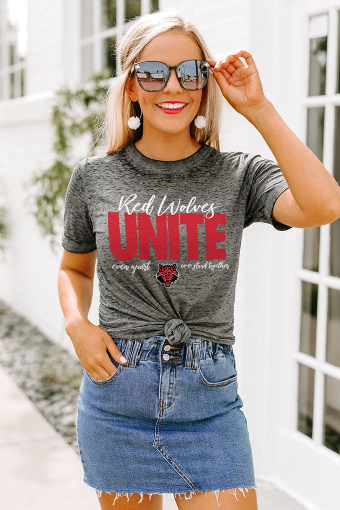 Arkansas State Red Wolves "Rising Together" Boyfriend Top - Shop The Soho