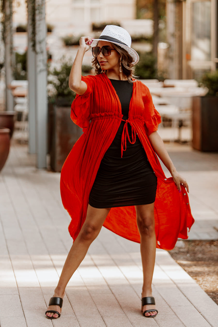 RILEY BUTTON DOWN MAXI KIMONO IN RUST