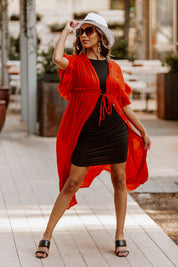 RILEY BUTTON DOWN MAXI KIMONO IN RUST