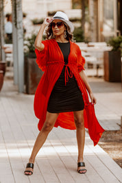 RILEY BUTTON DOWN MAXI KIMONO IN RUST