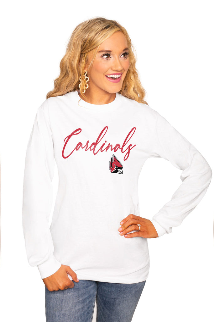 Ball State Cardinals "Win The Day" Luxe Boyfriend Crew Tee - Shop The Soho