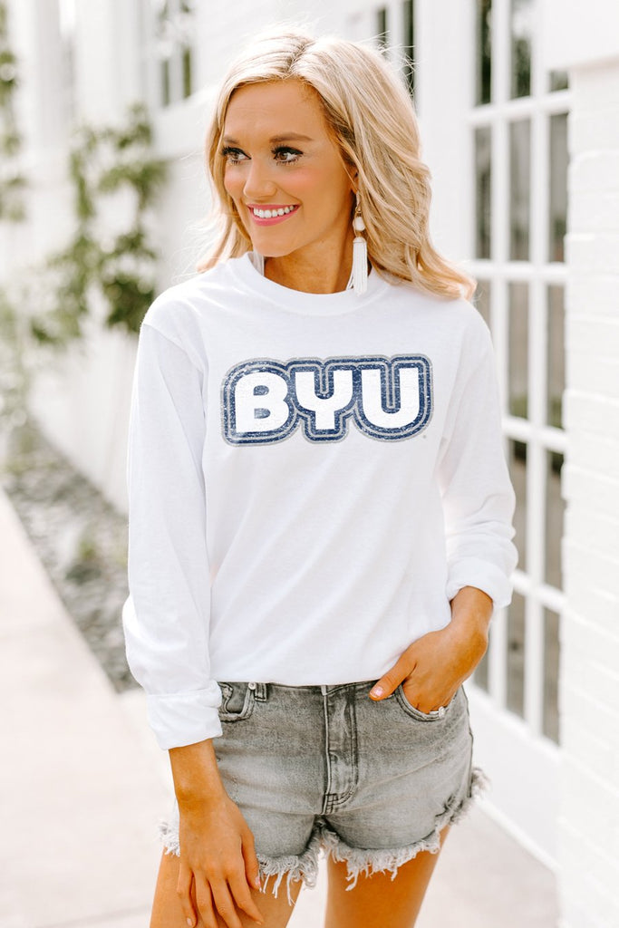 Brigham Young Cougars "It'S A Win" Crewneck Long-Sleeved Top - Shop The Soho