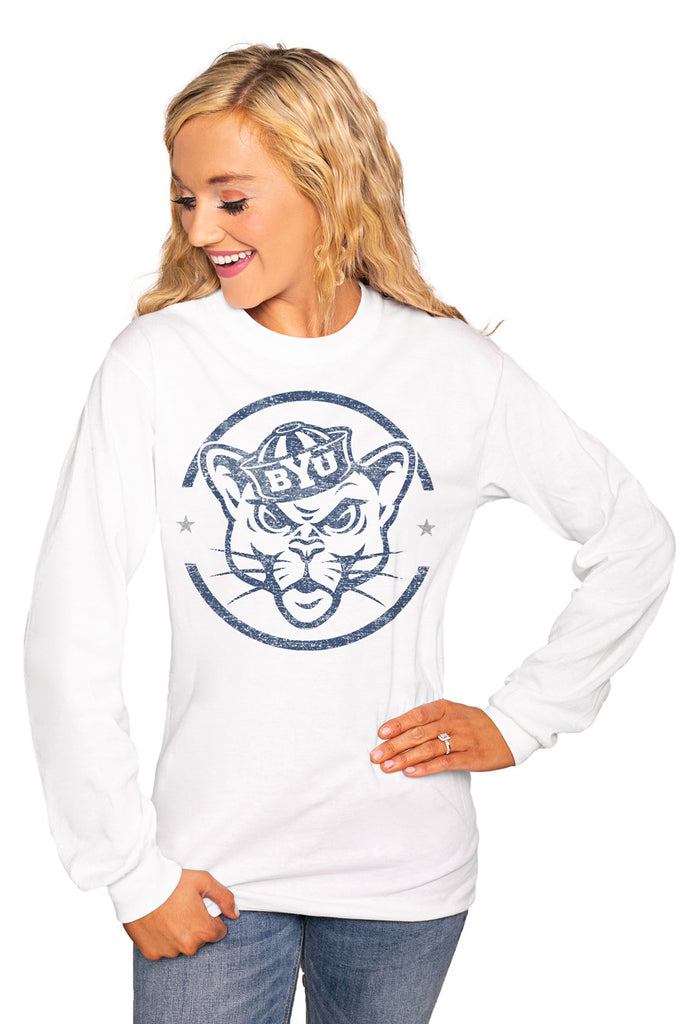 Byu Cougars "End Zone" Luxe Boyfriend Crew Tee - Shop The Soho