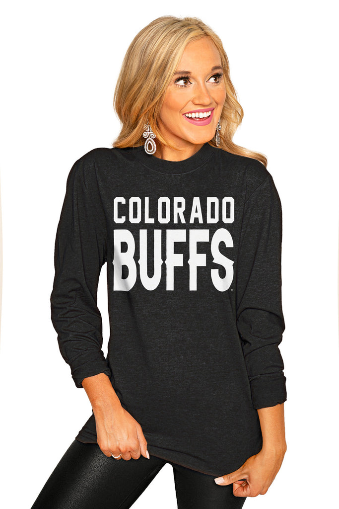 Colorado Buffaloes "Go For It" Luxe Boyfriend Crew Tee - Gameday Couture