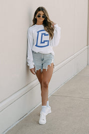 CREIGHTON BLUEJAYS It's Gameday Crew Fleece By Madi Prewett Troutt-CREIGHTON BLUEJAYS