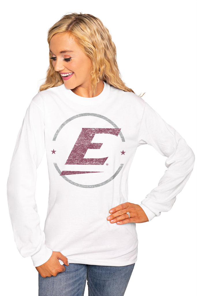 Eastern Kentucky Colonels "End Zone" Luxe Boyfriend Crew Tee - Gameday Couture