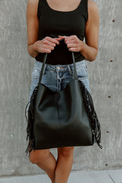 GIGI VEGAN LEATHER FRINGE TOTE BAG-HANDBAGS