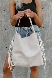 GIGI VEGAN LEATHER FRINGE TOTE BAG-HANDBAGS