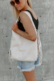 GIGI VEGAN LEATHER FRINGE TOTE BAG-HANDBAGS