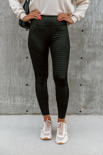 GINASY FAUX LEATHER MOTO LEGGINGS – Gameday Couture