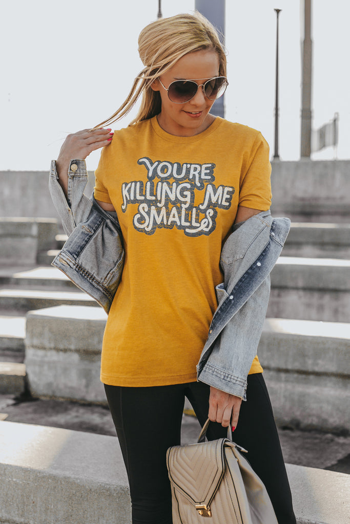 THE "YOU'RE KILLING ME SMALLS" LUXE BOYFRIEND SHORT SLEEVE CREW - Shop The Soho
