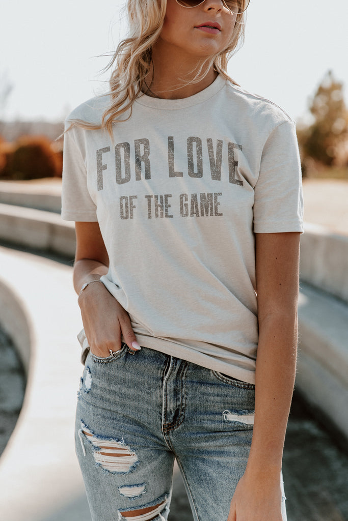 THE "FOR THE LOVE OF THE GAME" LUXE BOYFRIEND SHORT SLEEVE CREW - Shop The Soho