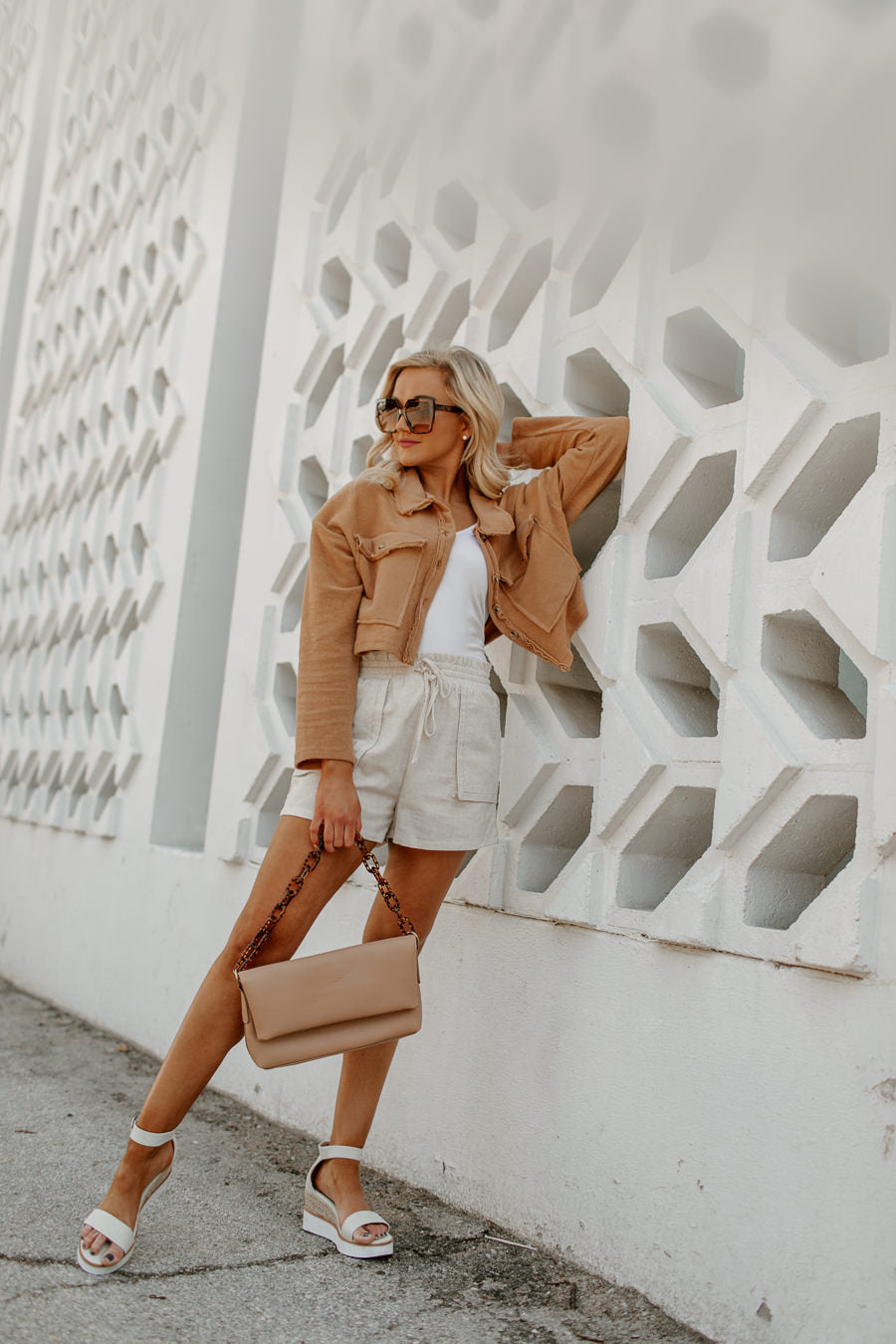 IN DEMAND CROPPED SHIRT SHACKET IN CAMEL-SHACKETS