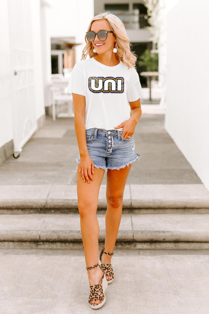 Northern Iowa Panthers "It'S A Win" Vintage-Vibe Crop Top - Shop The Soho