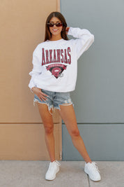 ARKANSAS RAZORBACKS Slow Motion Crew Fleece Pullover By Madi Prewett Troutt