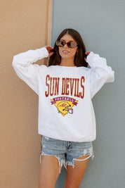 ARIZONA STATE SUN DEVILS Slow Motion Crew Fleece Pullover By Madi Prewett Troutt