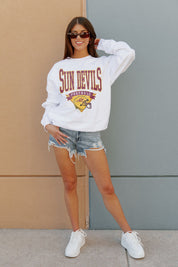 ARIZONA STATE SUN DEVILS Slow Motion Crew Fleece Pullover By Madi Prewett Troutt