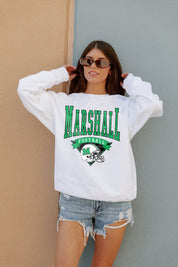 MARSHALL THUNDERING HERD Slow Motion Crew Fleece Pullover By Madi Prewett Troutt
