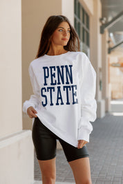 White PENN STATE NITTANY LIONS Play By Play Crew Fleece By Madi Prewett Troutt - On Model Front | Gameday Couture - SOHO