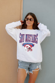 SMU MUSTANGS Slow Motion Crew Fleece Pullover By Madi Prewett Troutt