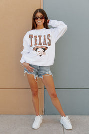 TEXAS LONGHORNS Slow Motion Crew Fleece Pullover By Madi Prewett Troutt