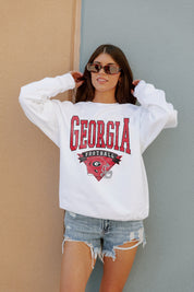GEORGIA BULLDOGS Slow Motion Crew Fleece Pullover By Madi Prewett Troutt