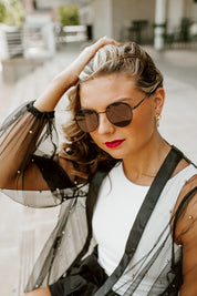 PAULINA ROUND FRAME SUNGLASSES