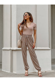 LINA MODAL V-NECK BODYSUIT IN MOCHA