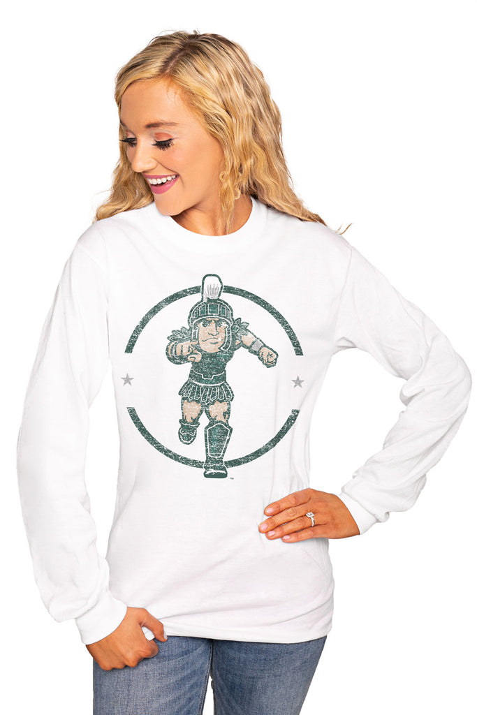 Michigan State Spartans "End Zone" Luxe Boyfriend Crew Tee - Shop The Soho