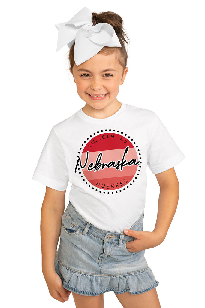 Nebraska Cornhuskers "Faded And Free" Youth Short-Sleeved Tee - Gameday Couture