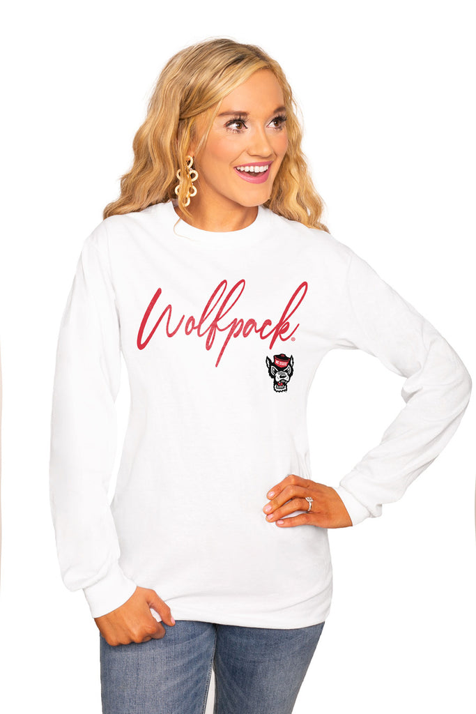 North Carolina State Wolfpack "Win The Day" Luxe Boyfriend Crew Tee - Shop The Soho