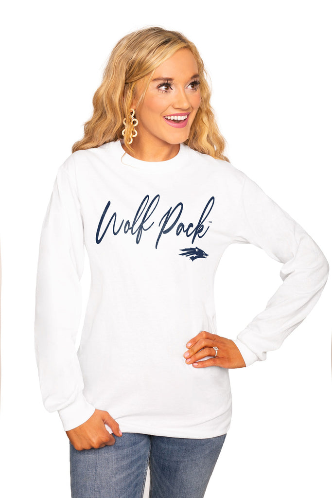 Nevada Wolf Pack "Win The Day" Luxe Boyfriend Crew Tee - Shop The Soho