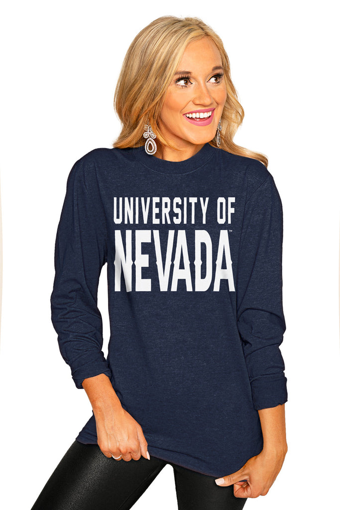 Nevada Wolf Pack "Go For It" Luxe Boyfriend Crew Tee - Gameday Couture