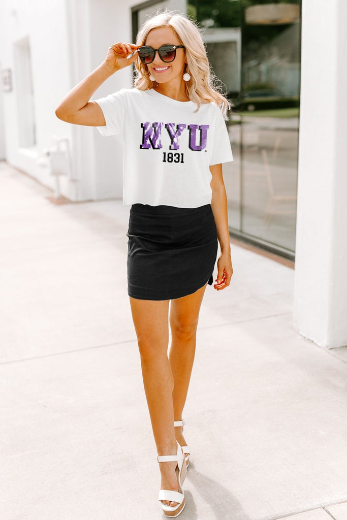 New York University Violets "No Time To Tie Dye" Vintage-Vibe Crop Top - Shop The Soho