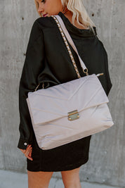 ONLY THE ESSENTIALS QUILTED BAG IN GREY-GREY