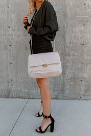 ONLY THE ESSENTIALS QUILTED BAG IN GREY-