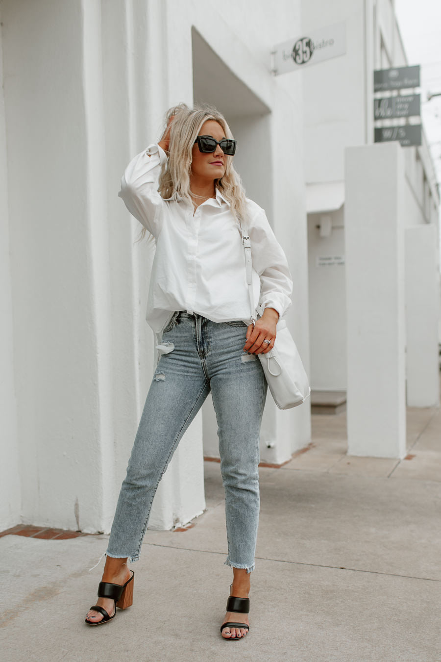 GOOD KARMA BUTTON UP LONG SLEEVE BLOUSE-TOPS AND BLOUSES