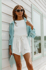 THE "SWEET SUMMER" CHAMBRAY LONGLINE SHIRT-CARDIGANS AND KIMONOS