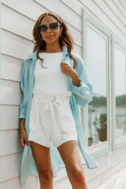 THE "SWEET SUMMER" CHAMBRAY LONGLINE SHIRT-CARDIGANS AND KIMONOS