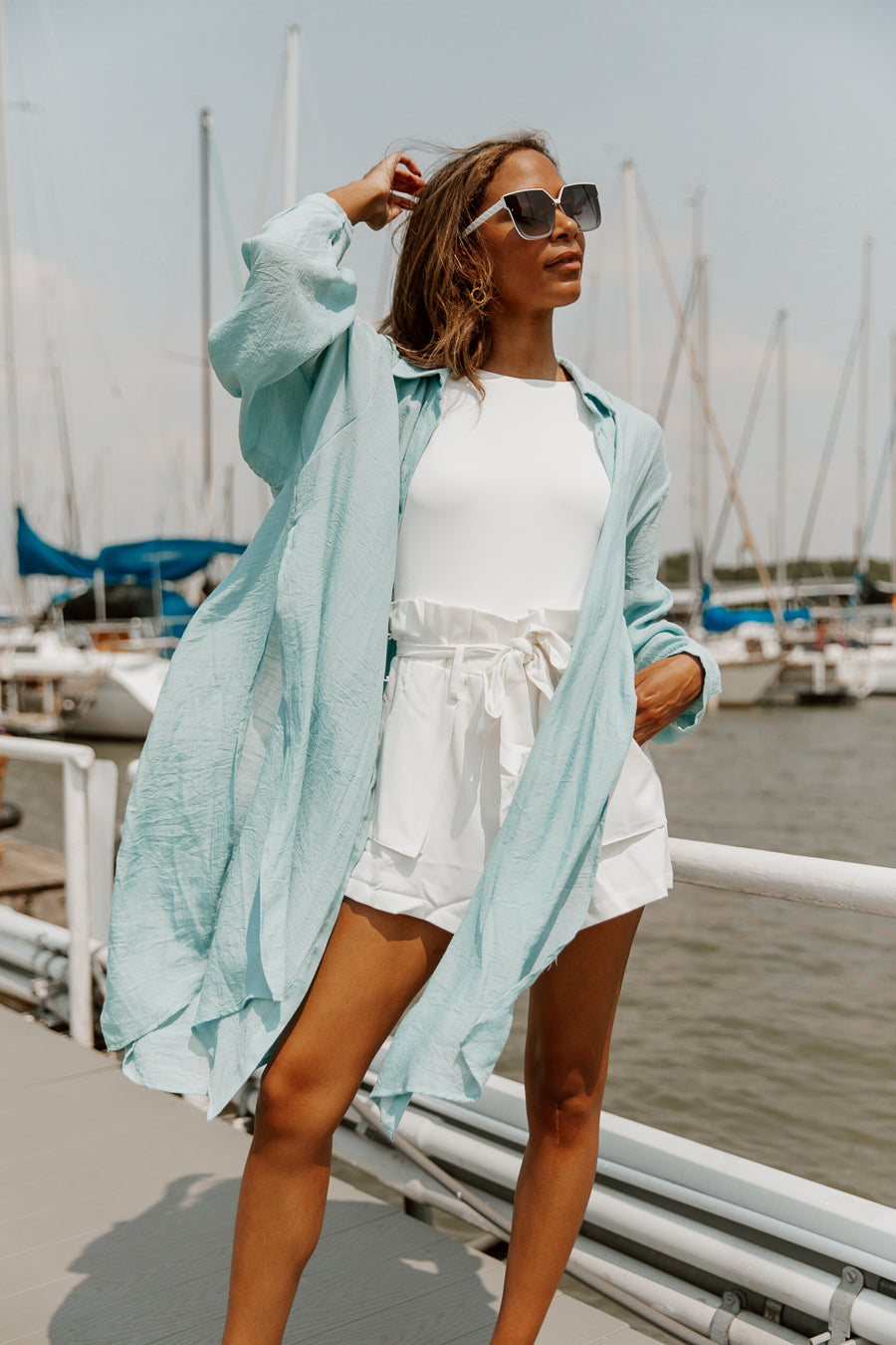 THE "SWEET SUMMER" CHAMBRAY LONGLINE SHIRT-CARDIGANS AND KIMONOS