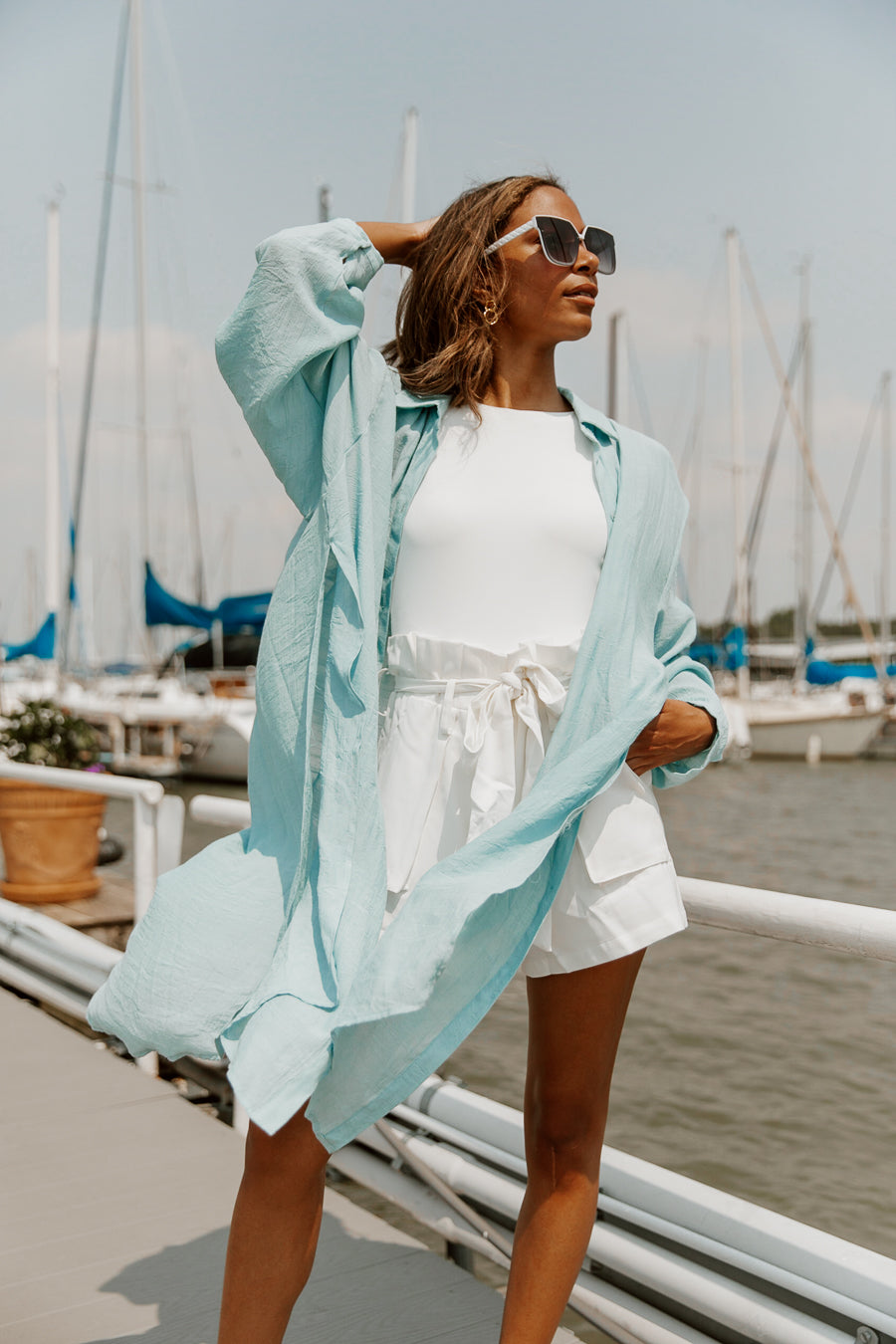 THE "SWEET SUMMER" CHAMBRAY LONGLINE SHIRT-CARDIGANS AND KIMONOS