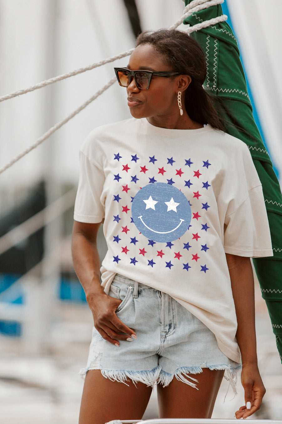 ALL STAR VINTAGE BOYFRIEND TEE-PATRIOTIC GRAPHIC TEES